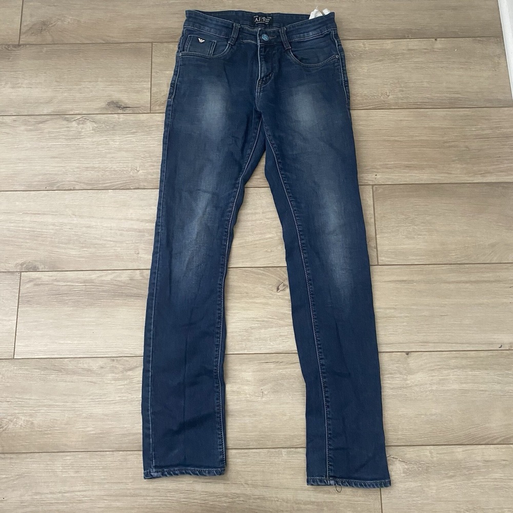 Armani‎ Jeans Womens Black Tag Size Mid Rise Denim Jeans Embellished Pockets